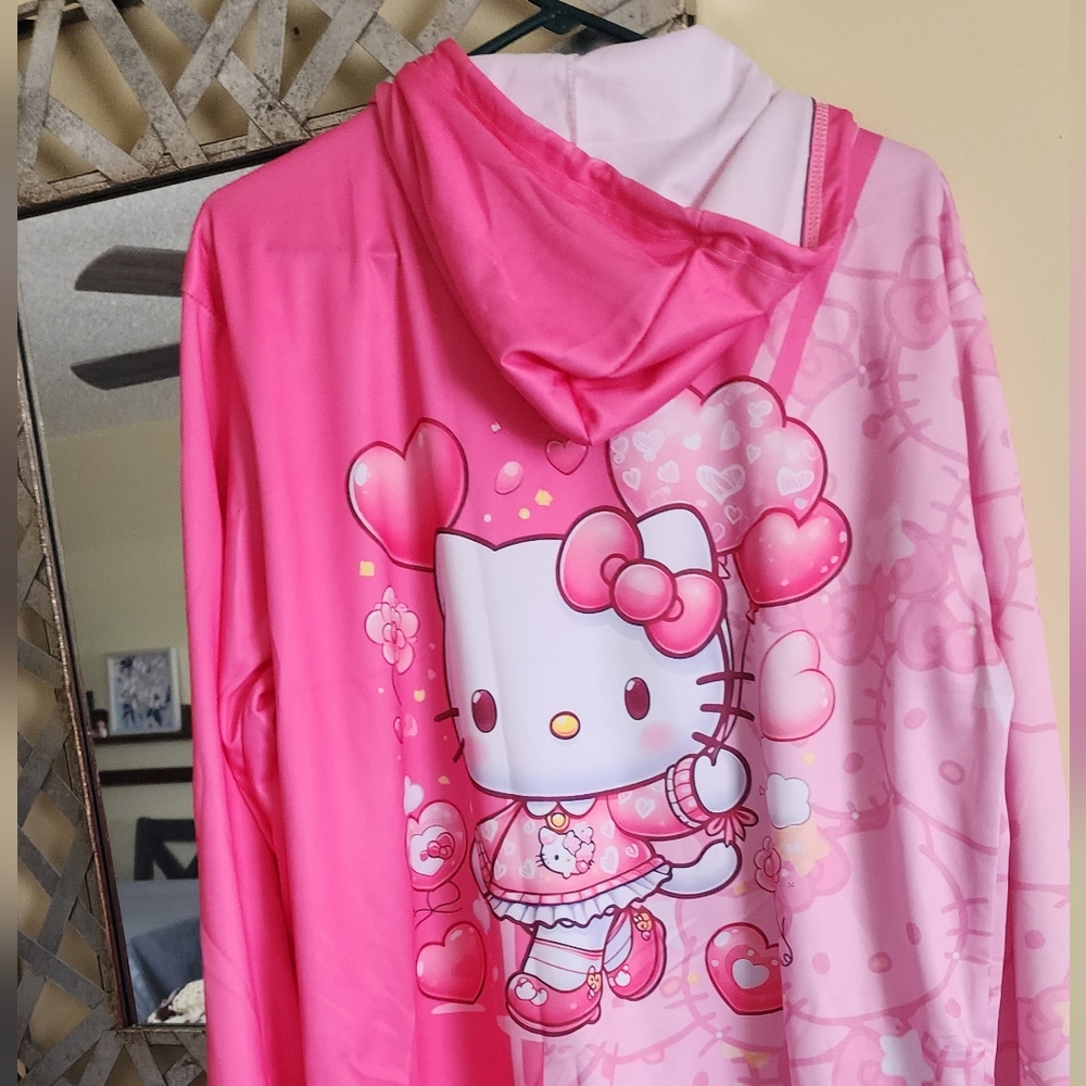 Hello Kitty Pink Hooded Pullover Top